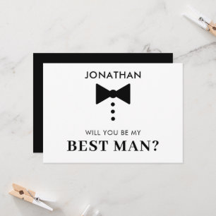 Personalised Best Man Proposal Modern Tuxedo  Invitation