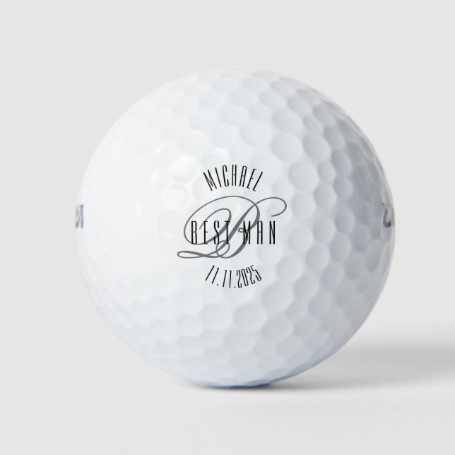 Personalised Best Man Wedding Golf Balls (Front)