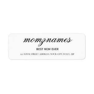 Personalised Best Mum Ever Calligraphy Name