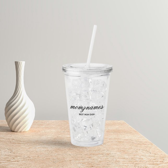 Personalised Best Mum Ever Calligraphy Name Acrylic Tumbler (Creator Uploaded)