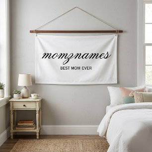 Personalised Best Mum Ever Calligraphy Name Banner