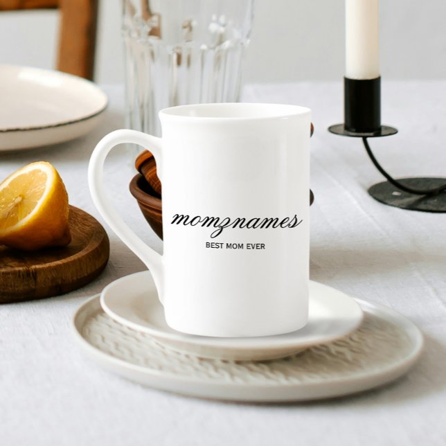 Personalised Best Mum Ever Calligraphy Name Bone China Mug (Creator Uploaded)