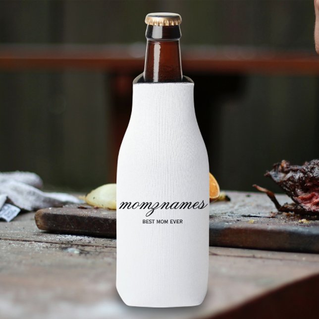 Personalised Best Mum Ever Calligraphy Name Bottle Cooler (Creator Uploaded)