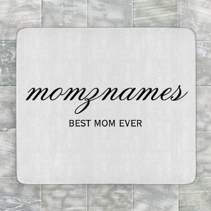 Personalised Best Mum Ever Calligraphy Name Cutting Board