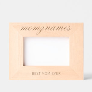 Personalised Best Mum Ever Calligraphy Name Etched Frames