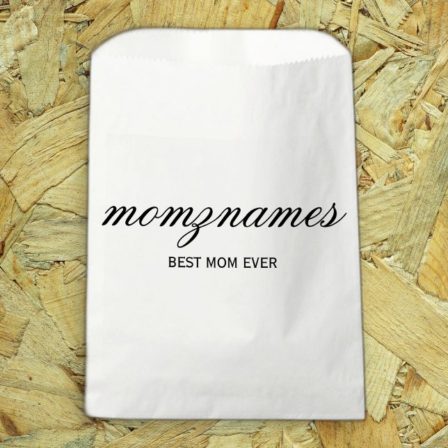 Personalised Best Mum Ever Calligraphy Name Favour Bags (Creator Uploaded)
