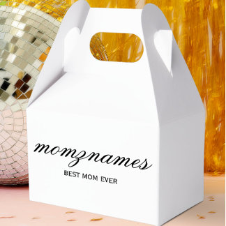 Personalised Best Mum Ever Calligraphy Name Favour Box