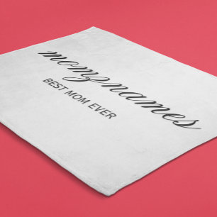 Personalised Best Mum Ever Calligraphy Name Fleece Blanket