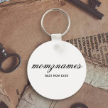 Personalised Best Mum Ever Calligraphy Name Key Ring<br><div class="desc">Celebrate the special moms in your life with our Personalised Best Mum Ever Calligraphy Name design, perfect for Mother's Day, birthdays, or any occasion to show your love. This elegant and customisable gift is ideal for all moms—whether they’re the world's best mum ever, dog mum, cat mum, or bonus mum!...</div>