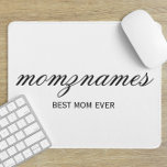 Personalised Best Mum Ever Calligraphy Name Mouse Pad<br><div class="desc">Celebrate the special moms in your life with our Personalised Best Mum Ever Calligraphy Name design, perfect for Mother's Day, birthdays, or any occasion to show your love. This elegant and customisable gift is ideal for all moms—whether they’re the world's best mum ever, dog mum, cat mum, or bonus mum!...</div>