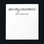 Personalised Best Mum Ever Calligraphy Name Notepad<br><div class="desc">Celebrate the special moms in your life with our Personalised Best Mum Ever Calligraphy Name design, perfect for Mother's Day, birthdays, or any occasion to show your love. This elegant and customisable gift is ideal for all moms—whether they’re the world's best mum ever, dog mum, cat mum, or bonus mum!...</div>