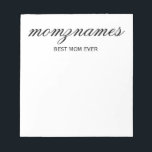 Personalised Best Mum Ever Calligraphy Name Notepad<br><div class="desc">Celebrate the special moms in your life with our Personalised Best Mum Ever Calligraphy Name design, perfect for Mother's Day, birthdays, or any occasion to show your love. This elegant and customisable gift is ideal for all moms—whether they’re the world's best mum ever, dog mum, cat mum, or bonus mum!...</div>