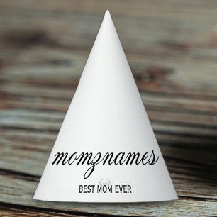 Personalised Best Mum Ever Calligraphy Name Party Hat