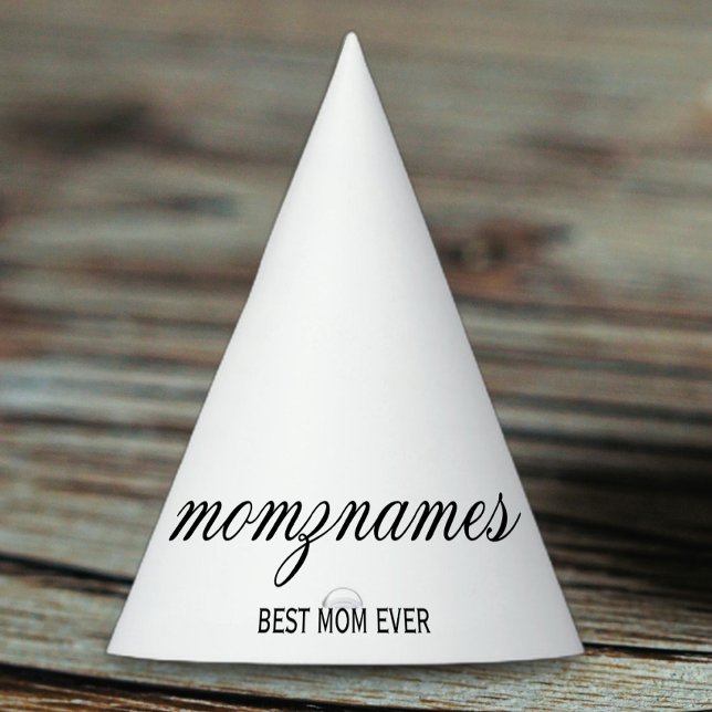 Personalised Best Mum Ever Calligraphy Name Party Hat (Creator Uploaded)