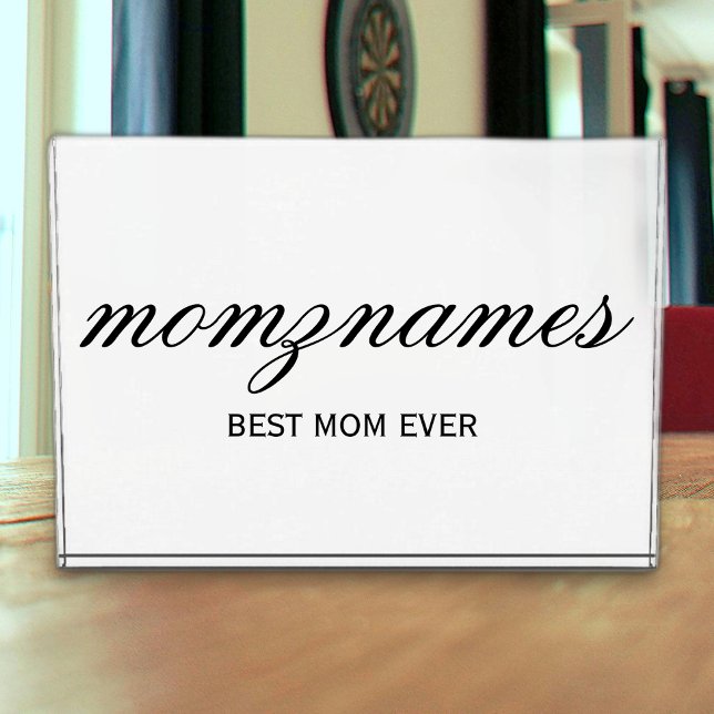Personalised Best Mum Ever Calligraphy Name Photo Block (Creator Uploaded)