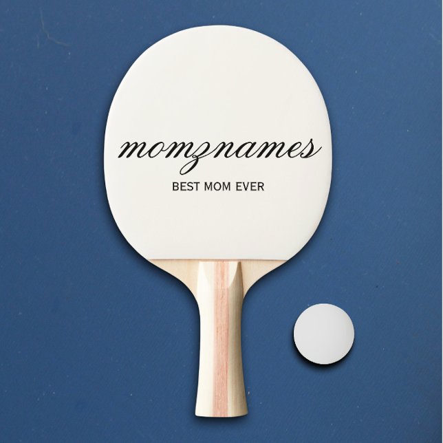 Personalised Best Mum Ever Calligraphy Name Ping Pong Paddle (Creator Uploaded)