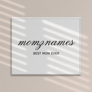 Personalised Best Mum Ever Calligraphy Name Poster