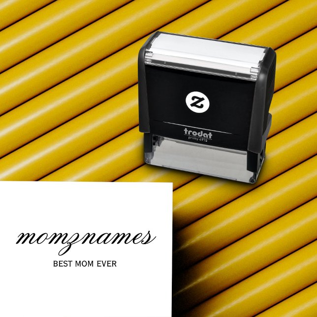 Personalised Best Mum Ever Calligraphy Name Self-inking Stamp (Creator Uploaded)
