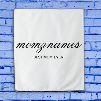 Personalised Best Mum Ever Calligraphy Name Tapestry
