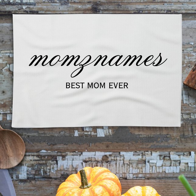 Personalised Best Mum Ever Calligraphy Name Tea Towel (Creator Uploaded)