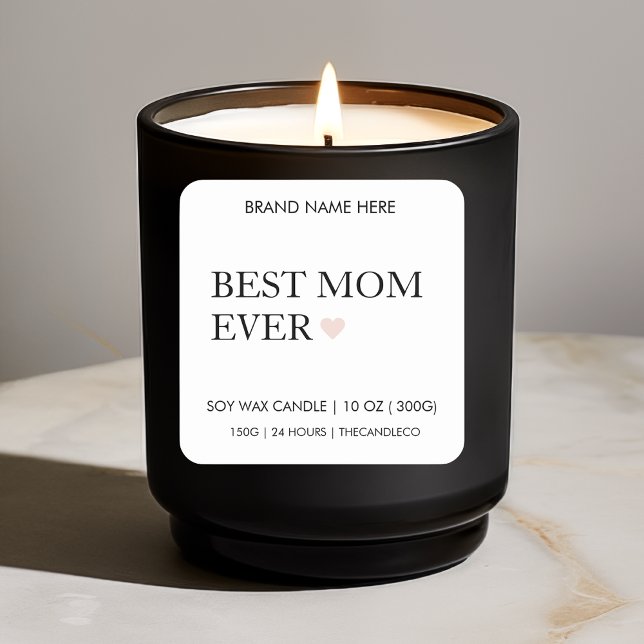 Personalised Best Mum Ever Candle Label  (Creator Uploaded)
