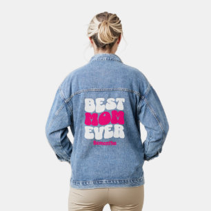 Personalised Best Mum Ever Custom Mother's Day Denim Jacket