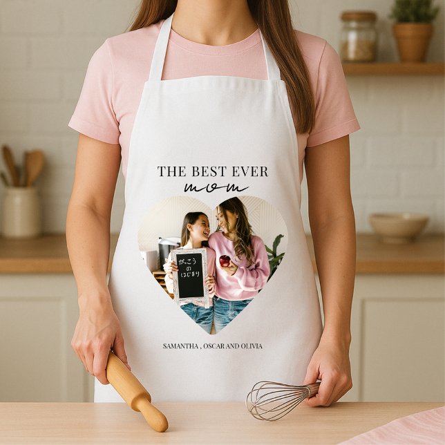 Personalised Best Mum Ever Heart Photo Apron (Creator Uploaded)