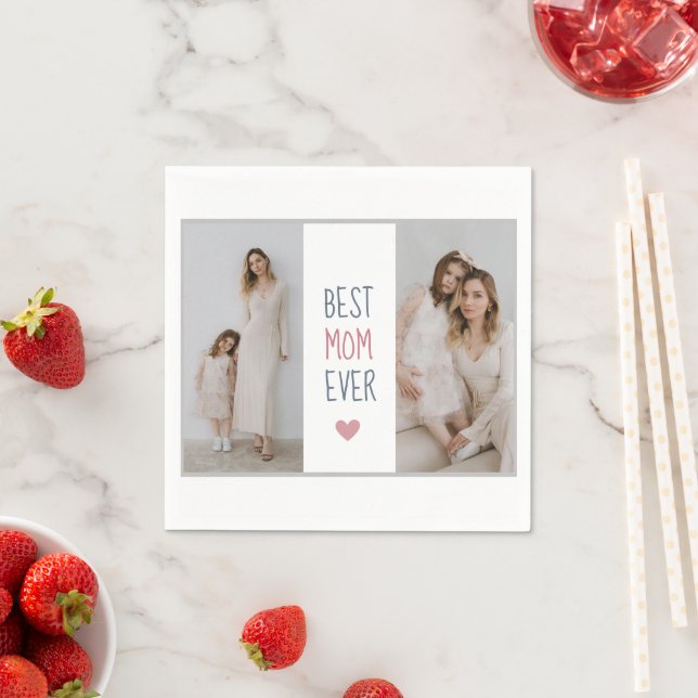 Personalised 'Best Mum Ever' Paper Napkins  (Insitu)