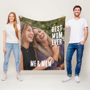 Personalised best mum ever photo mothers day fleece blanket