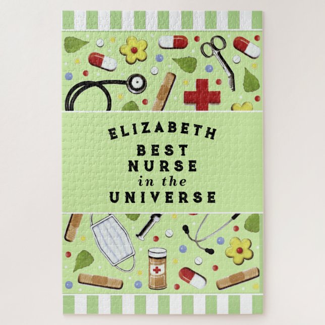 Personalised Best Nurse Jigsaw Puzzle (Vertical)