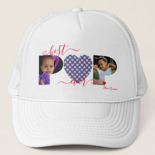 Personalised Best POP Ever Photo Collage Heart Trucker Hat