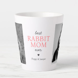 Personalised Best Rabbit Mum Ever 2 Photo Collage Latte Mug