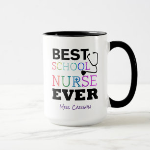 Personalised Best School Nurse Ever Colourful Mug