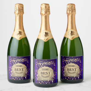 Personalised Best Selling Author Purple Sparkling Wine Label