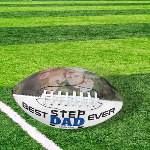 Personalised Best Step Dad Ever Custom Photo Football