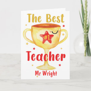 Personalised Best Teacher Card – Trophy Cup Sports