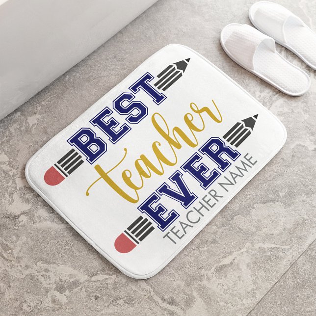 Personalised Best Teacher Ever - Customised Gift Bath Mat (Creator Uploaded)