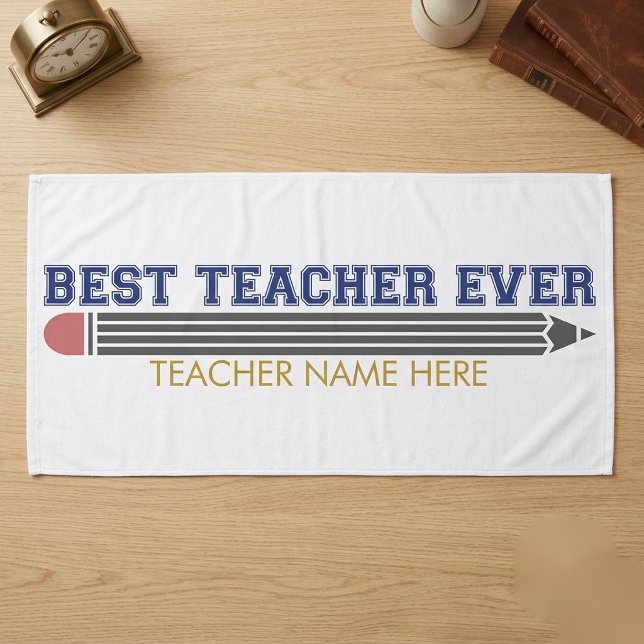 Personalised Best Teacher Ever - Customised Gift Bath Towel (Creator Uploaded)