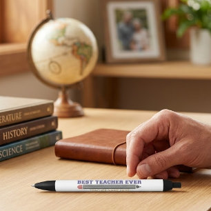 Personalised Best Teacher Ever - Customised Gift Black Ink Pen