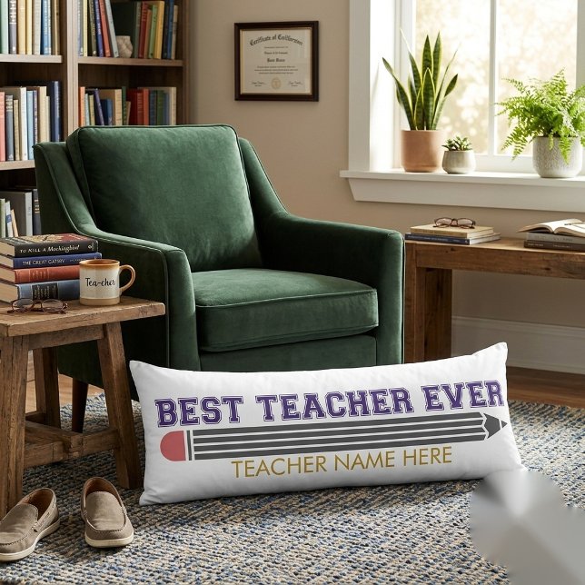 Personalised Best Teacher Ever - Customised Gift Body Cushion (Creator Uploaded)