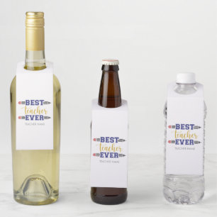 Personalised Best Teacher Ever - Customised Gift Bottle Tag