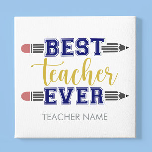 Personalised Best Teacher Ever - Customised Gift Canvas Print