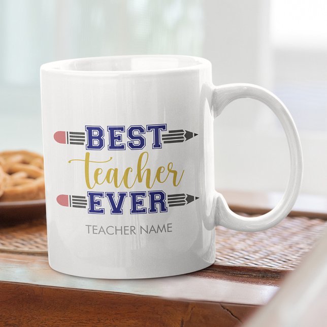 Personalised Best Teacher Ever - Customised Gift Coffee Mug (Creator Uploaded)