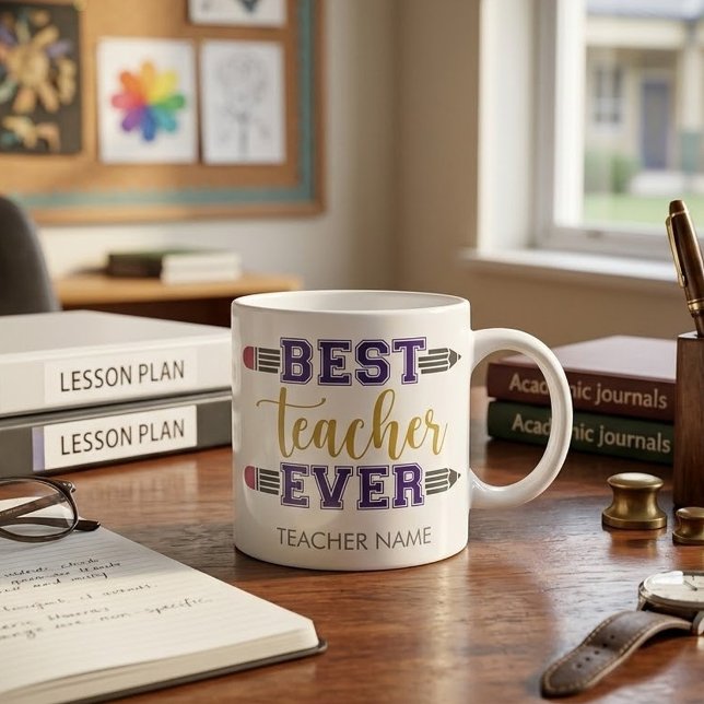 Personalised Best Teacher Ever - Customised Gift Espresso Cup (Creator Uploaded)