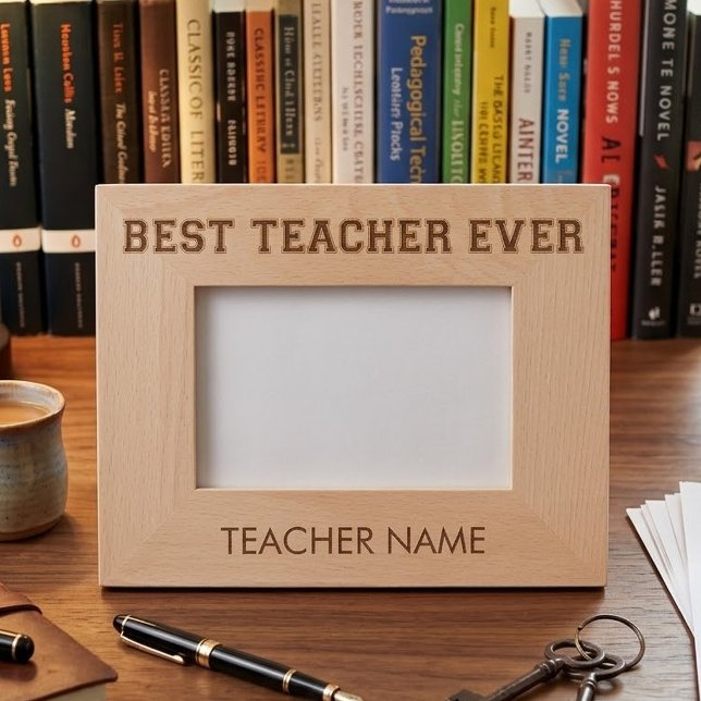Personalised Best Teacher Ever - Customised Gift Etched Frames (Creator Uploaded)
