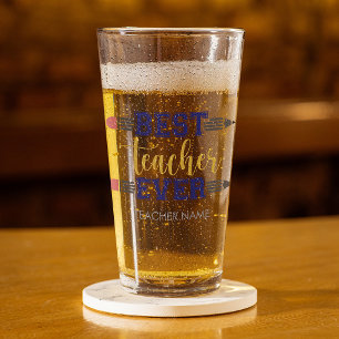 Personalised Best Teacher Ever - Customised Gift Glass