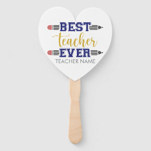 Personalised Best Teacher Ever - Customised Gift Hand Fan