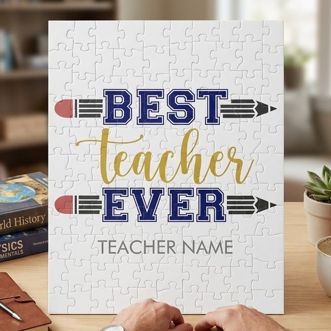 Personalised Best Teacher Ever - Customised Gift Jigsaw Puzzle (Creator Uploaded)