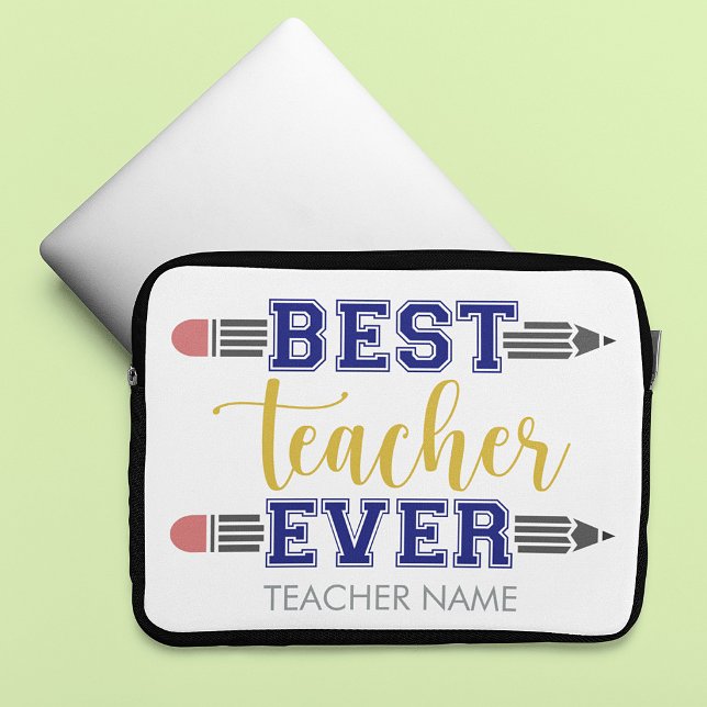 Personalised Best Teacher Ever - Customised Gift Laptop Sleeve (Creator Uploaded)