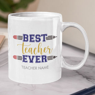 Personalised Best Teacher Ever - Customised Gift Large Coffee Mug